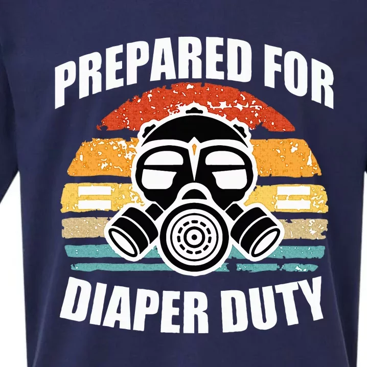 Prepared For Diaper Duty Gas Mask Sueded Cloud Jersey T-Shirt