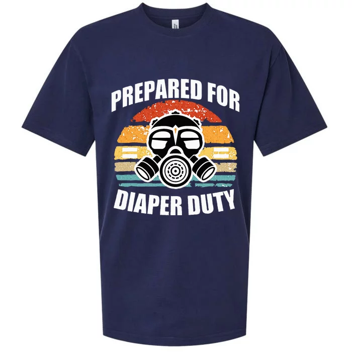 Prepared For Diaper Duty Gas Mask Sueded Cloud Jersey T-Shirt