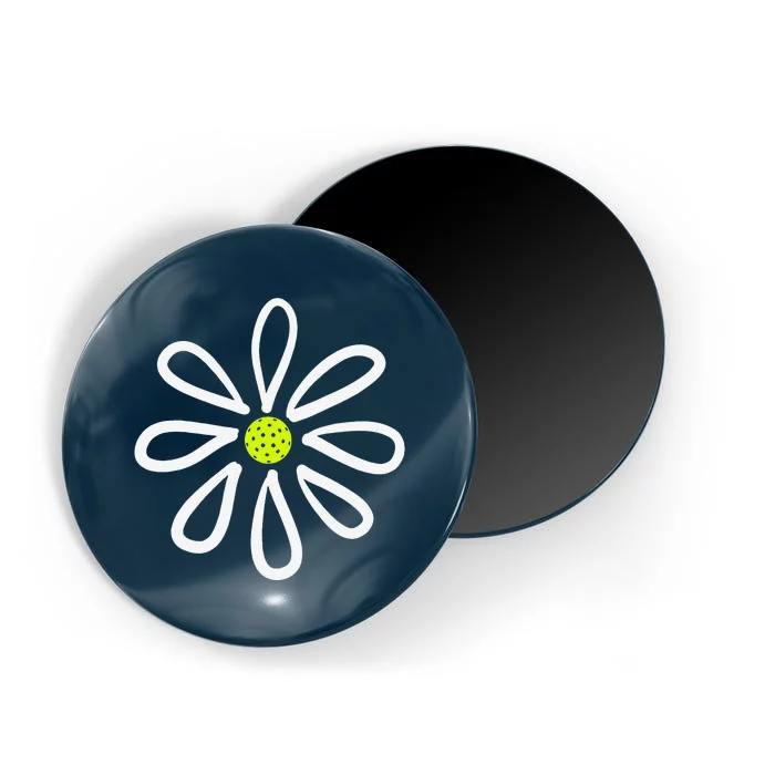 Pickleball  Flower Daisy Pickleball Center Magnet