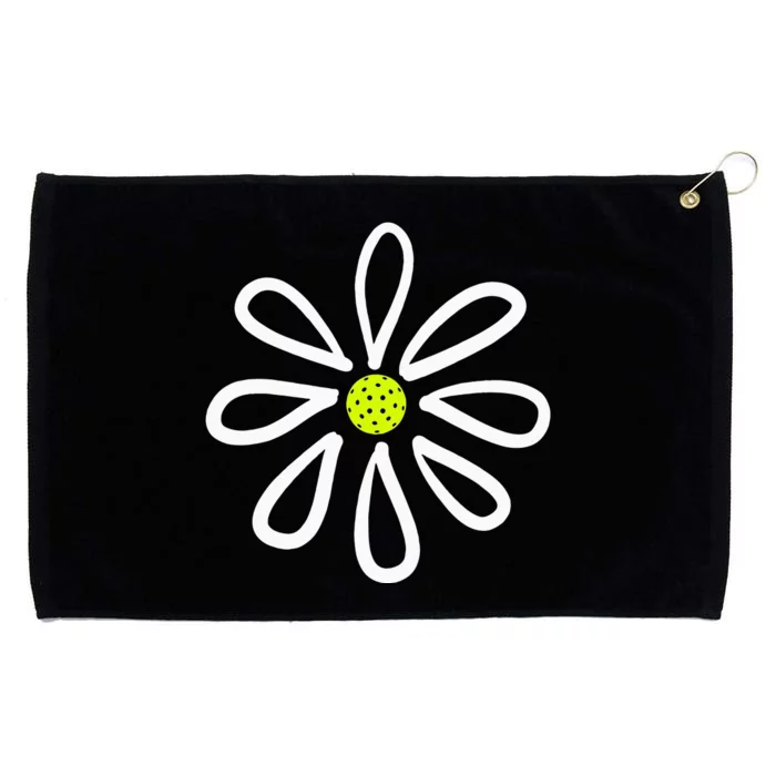 Pickleball Flower Daisy Pickleball Center Grommeted Golf Towel