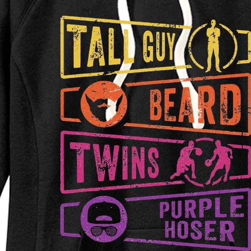 Perfect for dude TALL GUY BEARD TWINS PURPLE HOSER Women's Fleece Hoodie