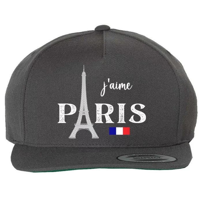 Paris France Eiffel Tower Souvenir Wool Snapback Cap