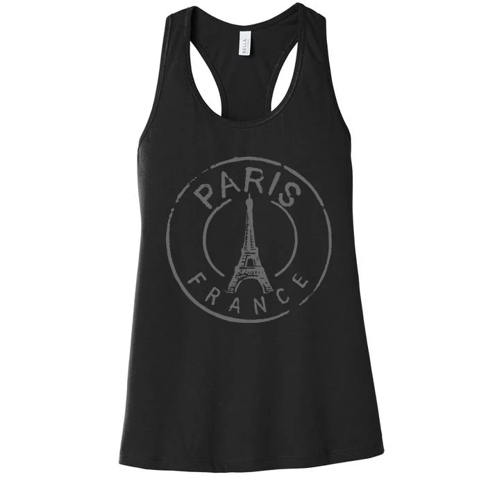 Paris France Eiffel Tower Love Women's Racerback Tank