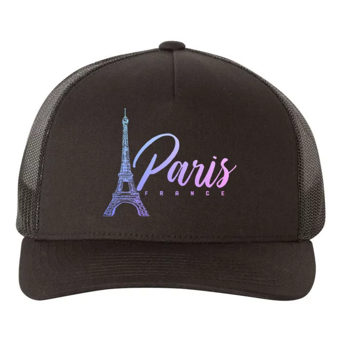 Paris France Eiffel Tower French Souvenir Vintage Yupoong Adult 5-Panel Trucker Hat