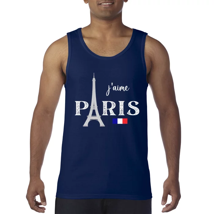 Paris France Eiffel Tower Souvenir Tank Top