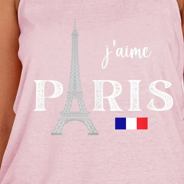 Paris France Eiffel Tower Souvenir Women's Knotted Racerback Tank