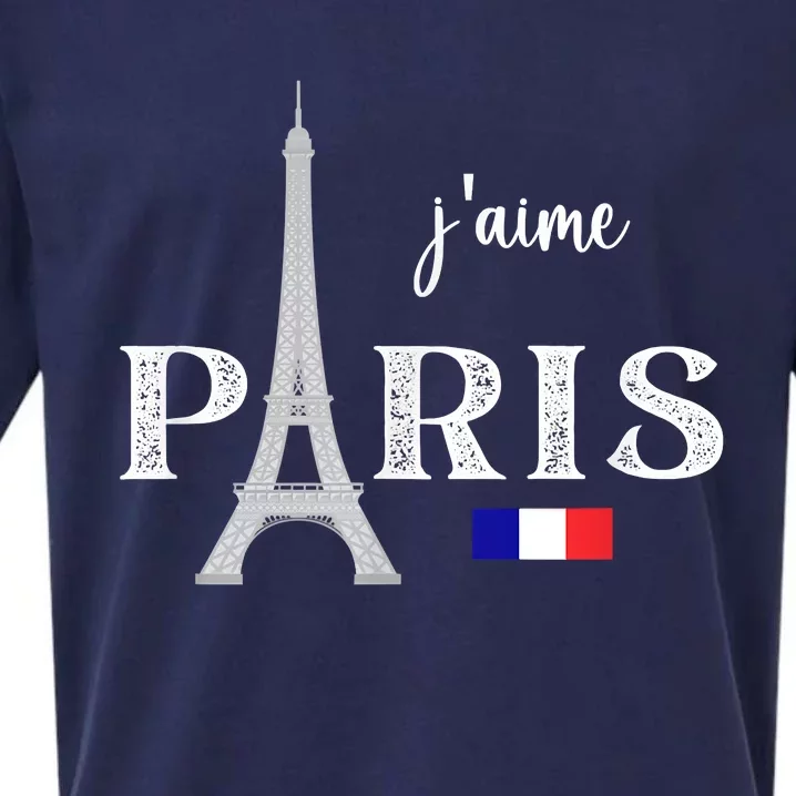 Paris France Eiffel Tower Souvenir Sueded Cloud Jersey T-Shirt