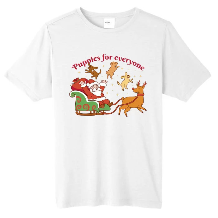 Puppies For Everyone Funny Santa Christmas ChromaSoft Performance T-Shirt