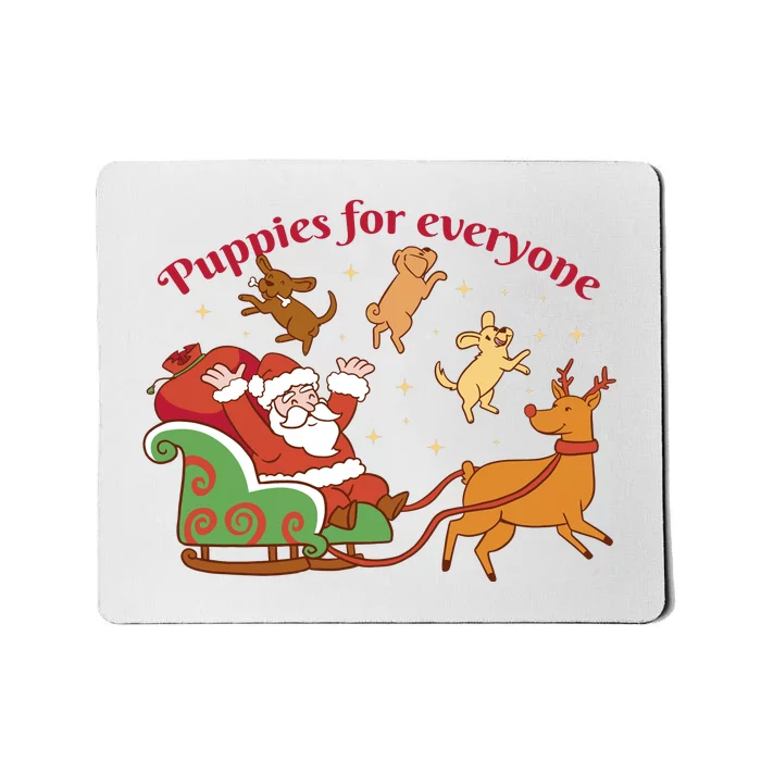 Puppies For Everyone Funny Santa Christmas Mousepad