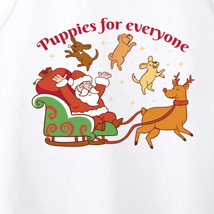 Puppies For Everyone Funny Santa Christmas Performance Tank