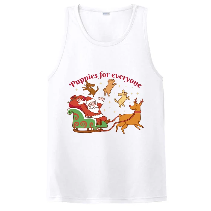 Puppies For Everyone Funny Santa Christmas Performance Tank