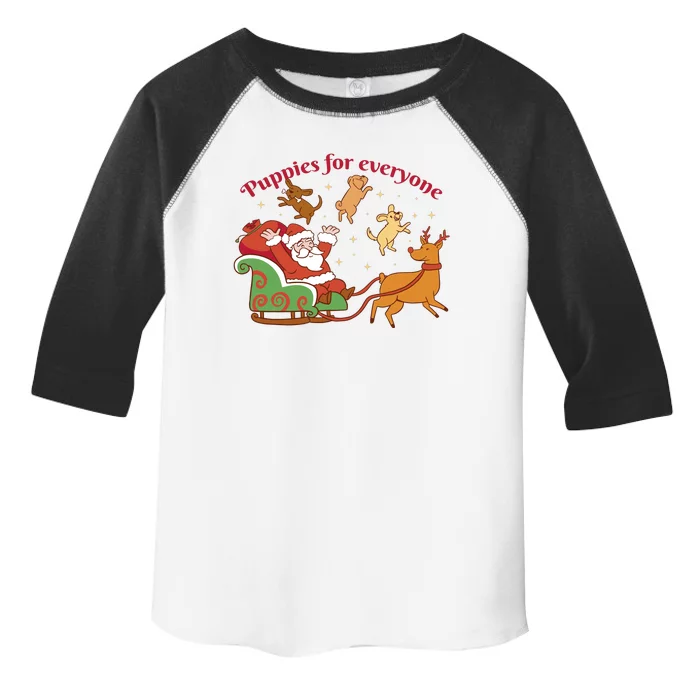 Puppies For Everyone Funny Santa Christmas Toddler Fine Jersey T-Shirt