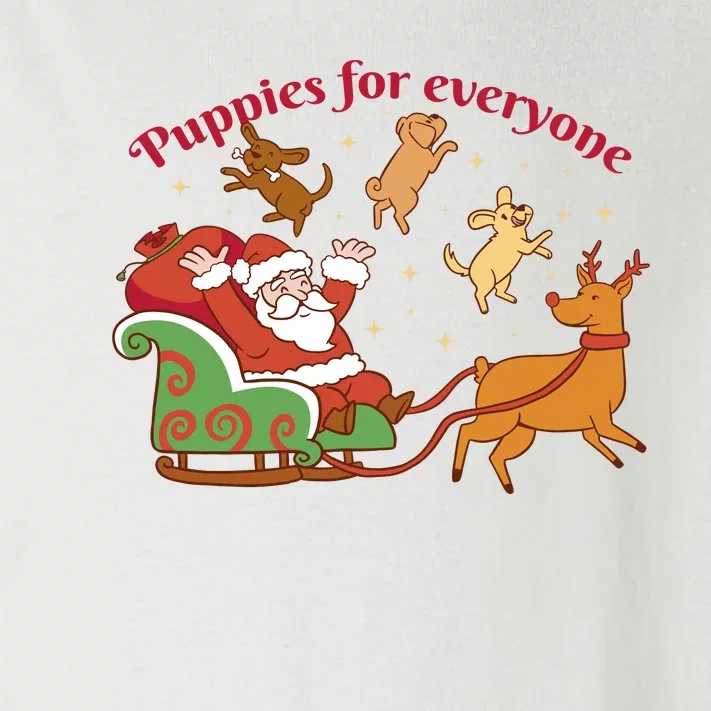 Puppies For Everyone Funny Santa Christmas Toddler Long Sleeve Shirt