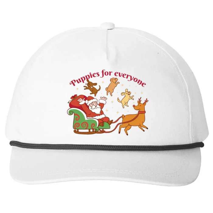 Puppies For Everyone Funny Santa Christmas Snapback Five-Panel Rope Hat