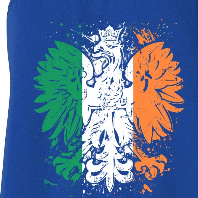 Polish Flag Eagle Irish Flag Colors Gift Great Gift Women's Racerback Tank