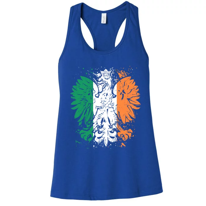 Polish Flag Eagle Irish Flag Colors Gift Great Gift Women's Racerback Tank