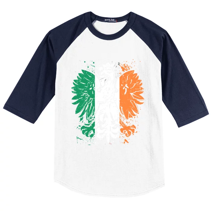 Polish Flag Eagle Irish Flag Colors Gift Great Gift Baseball Sleeve Shirt