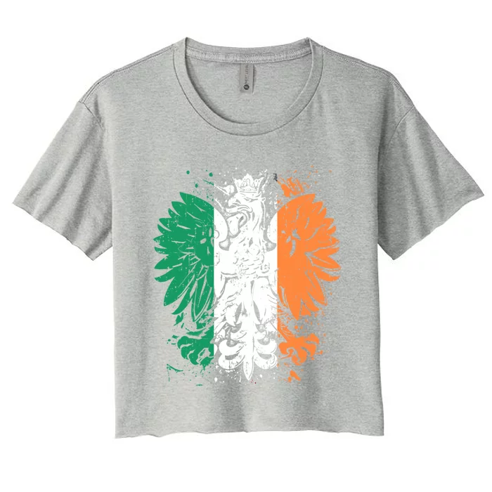 Polish Flag Eagle Irish Flag Colors Gift Great Gift Women's Crop Top Tee