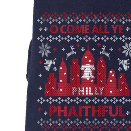 Philly Faithful Funny Philadelphia Philly Fan Ugly Christmas Doggie 3-End Fleece Hoodie