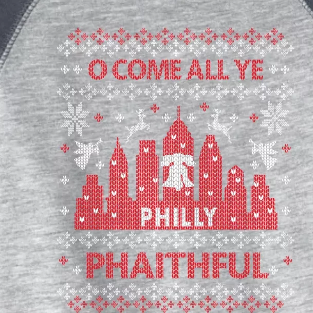 Philly Faithful Funny Philadelphia Philly Fan Ugly Christmas Toddler Fine Jersey T-Shirt