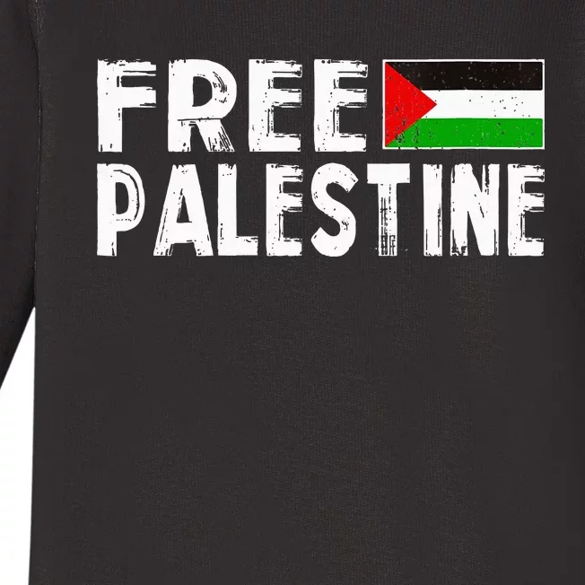 Palestine Flag Free Gaza Palestinian Proud Free Palestine Baby Long Sleeve Bodysuit