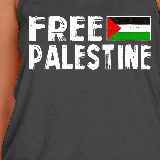 Palestine Flag Free Gaza Palestinian Proud Free Palestine Women's Knotted Racerback Tank