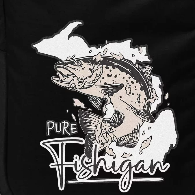 Pure Fishigan Fisherman State Of Michigan Fishing Impact Tech Backpack