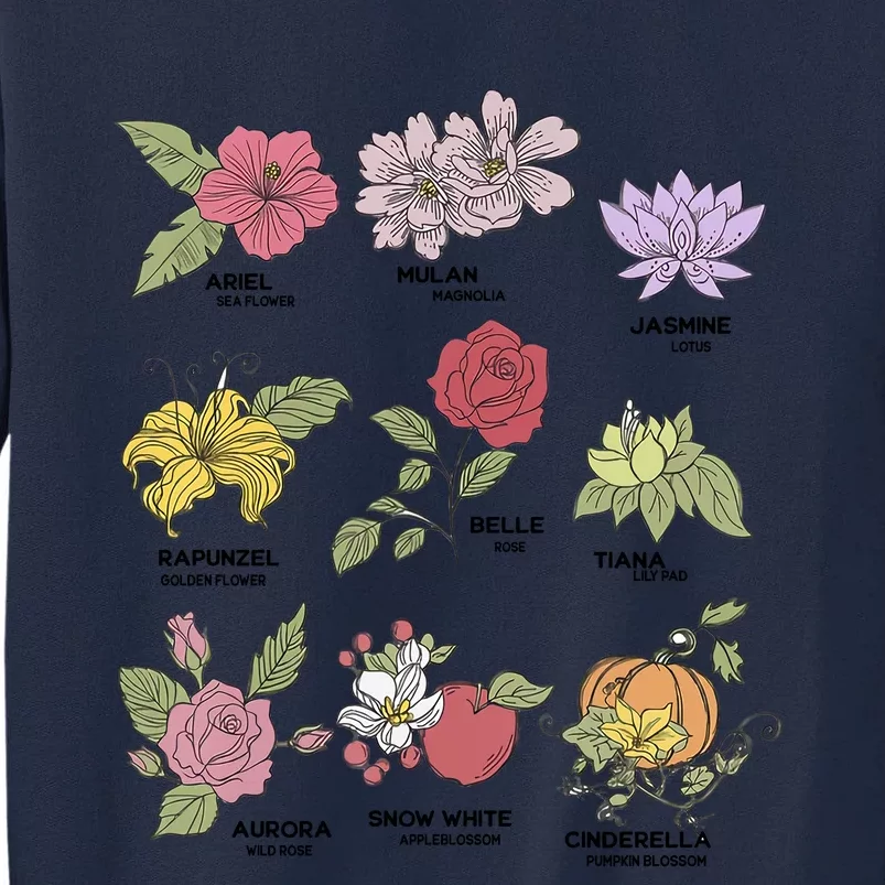 Princess Flowers Flower Lover Flower Mom Flower Girl Tall Sweatshirt