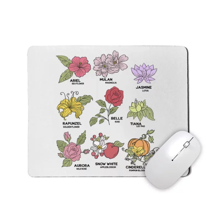 Princess Flowers Flower Lover Flower Mom Flower Girl Mousepad