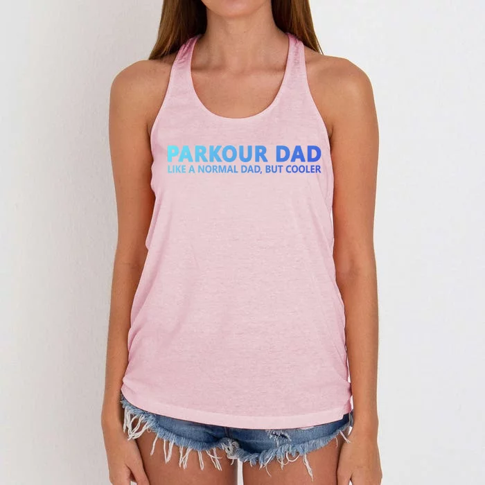 Parkour Father Free Running Parkour Dad Gift Women's Knotted Racerback Tank