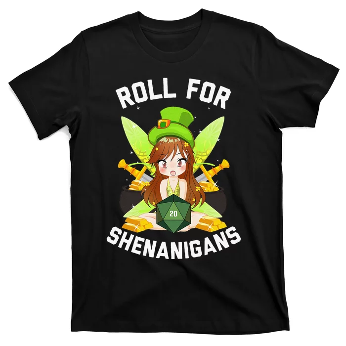 Pixie Fairy Fantasy D20 Tabletop RPG Funny St Patricks Day T-Shirt