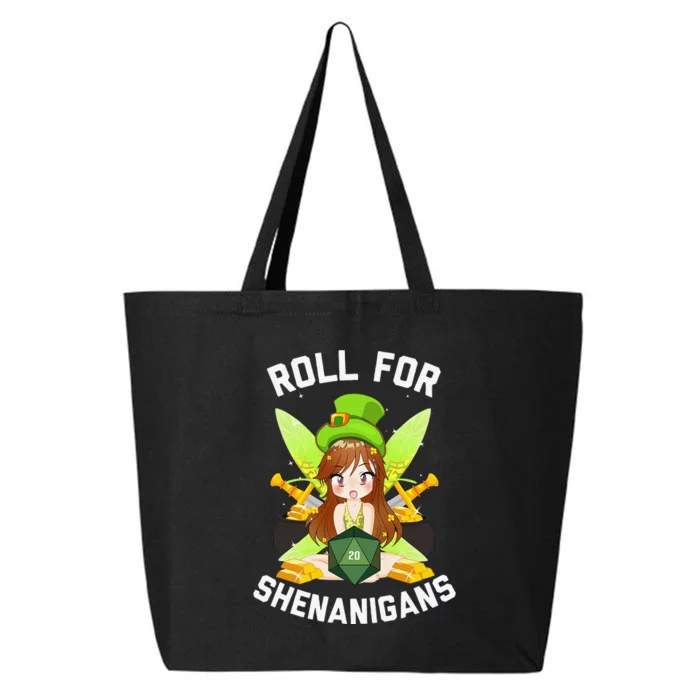 Pixie Fairy Fantasy D20 Tabletop RPG Funny St Patricks Day 25L Jumbo Tote