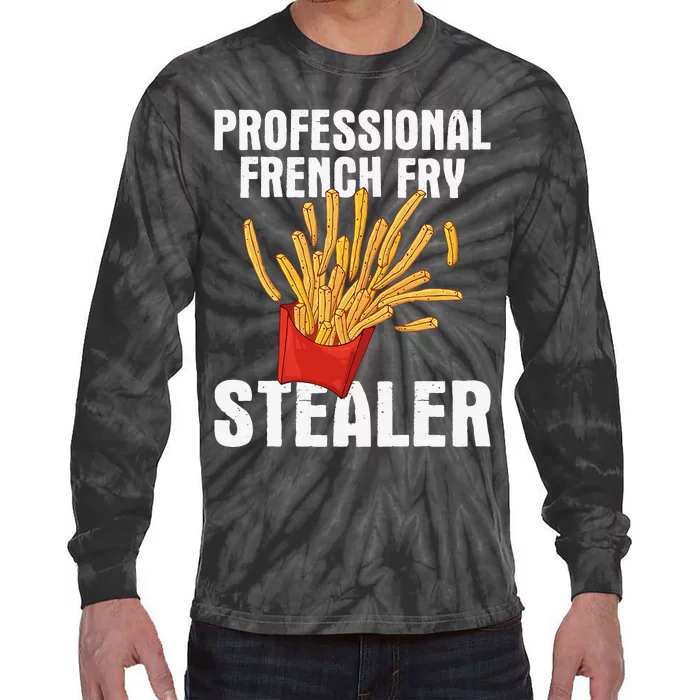 Professional French Fry Stealer Potato Food French Fries Tie-Dye Long Sleeve Shirt