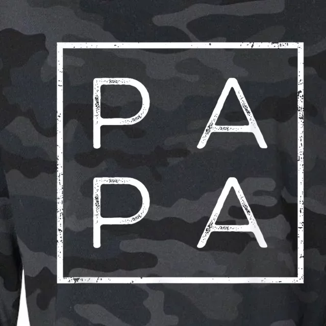 Papa Funny Fathers Day Present For Dad Him Grandpa Dada Cropped Pullover Crew