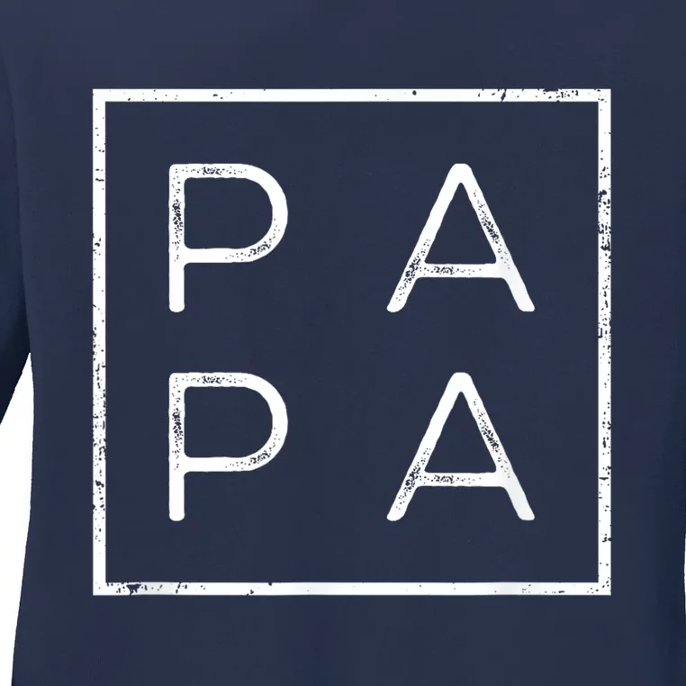 Papa Funny Fathers Day Present For Dad Him Grandpa Dada Ladies Long Sleeve Shirt