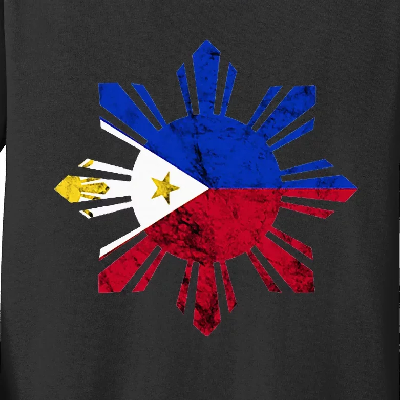 Philippines Filipino Flag Pilipinas Pride Filipino Roots Kids Long Sleeve Shirt