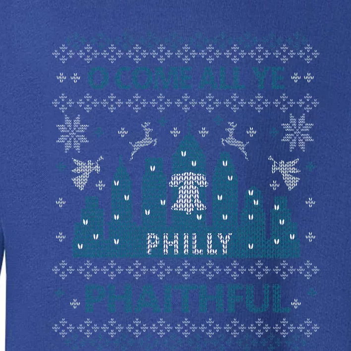 Philly Faithful Funny Philadelphia Philly Fan Ugly Christmas Toddler Sweatshirt