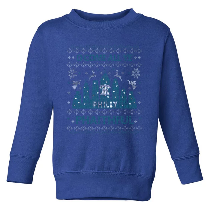 Philly Faithful Funny Philadelphia Philly Fan Ugly Christmas Toddler Sweatshirt