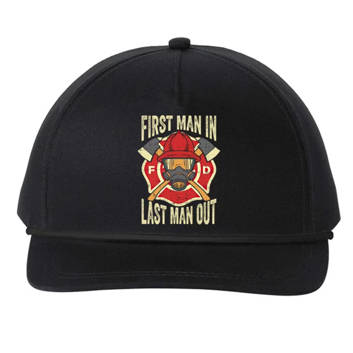 Proud Firefighter First In Last Out Fire Gift Snapback Five-Panel Rope Hat