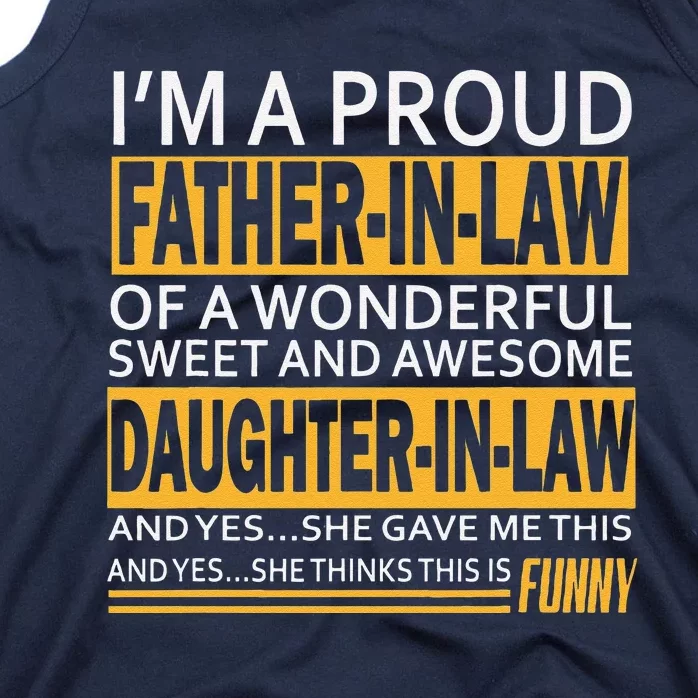 Proud Fatherinlaw Fathers Day Gift From Daughterinlaw Tank Top