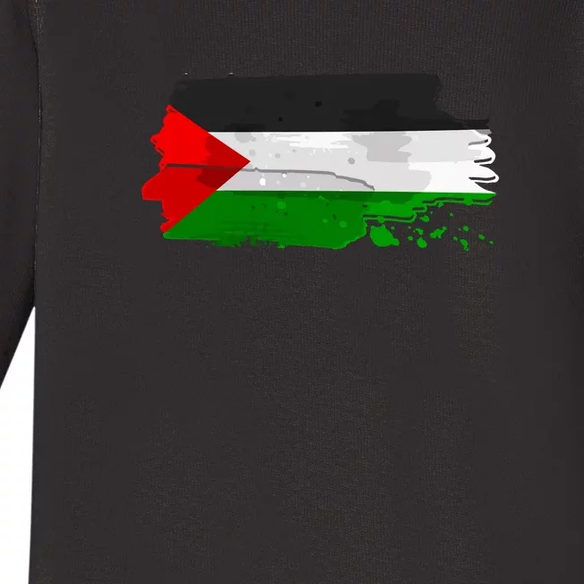 Palestine Flag Free Palestine Baby Long Sleeve Bodysuit