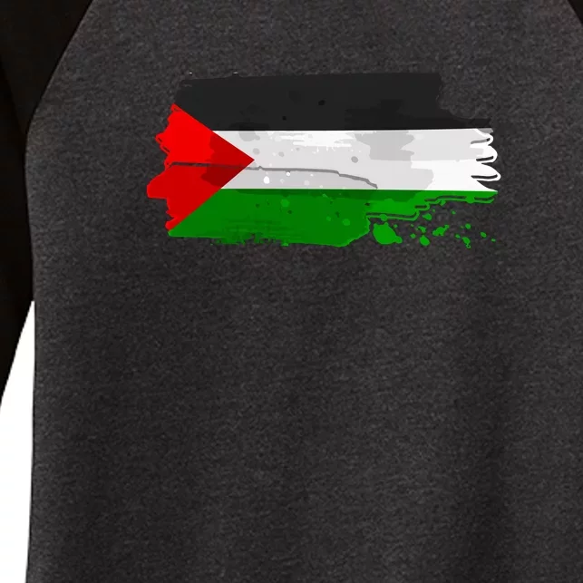 Palestine Flag Free Palestine Women's Tri-Blend 3/4-Sleeve Raglan Shirt