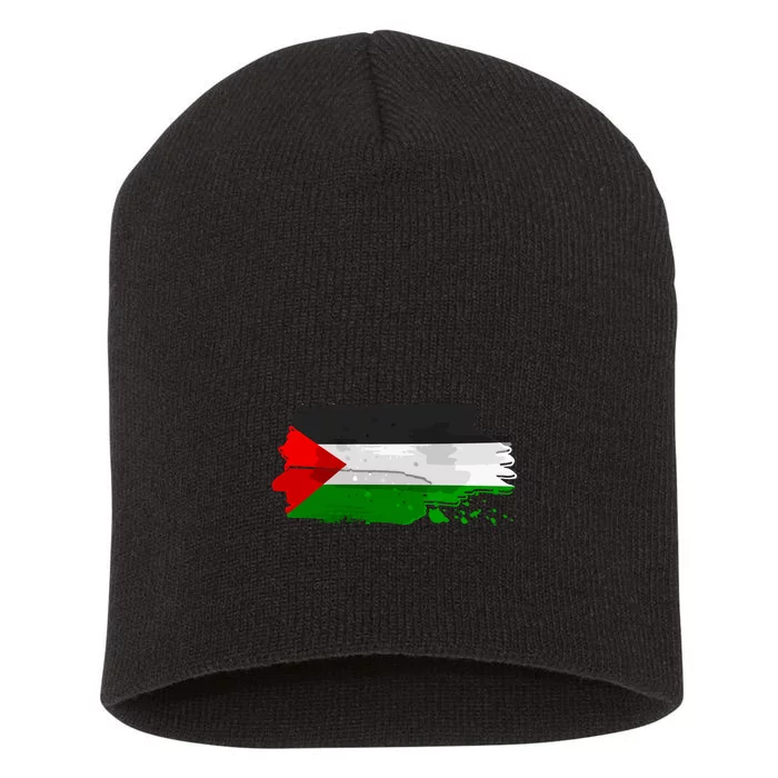 Palestine Flag Free Palestine Short Acrylic Beanie