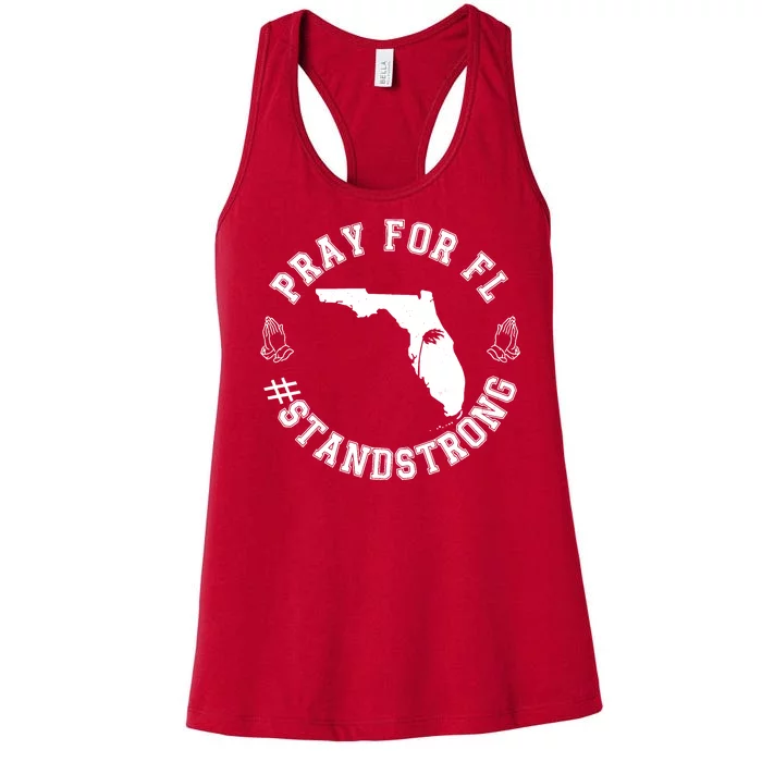 Pray For Florida Stand Strong Hurricane Women's Racerback Tank