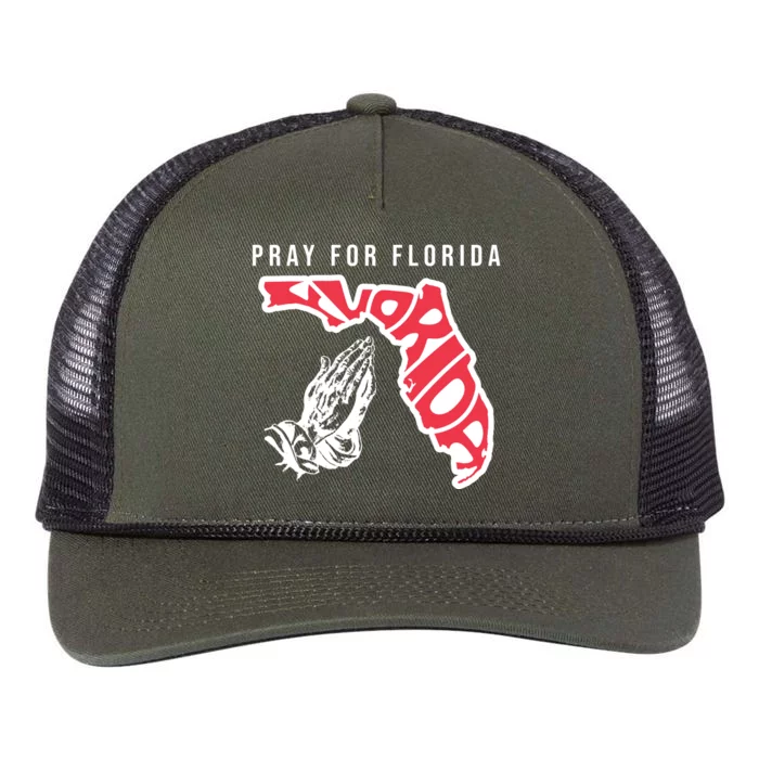 Pray For Florida Hurricane Milton Awareness Retro Rope Trucker Hat Cap