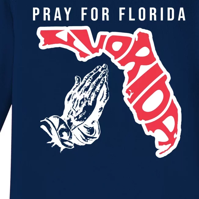 Pray For Florida Hurricane Milton Awareness Baby Long Sleeve Bodysuit