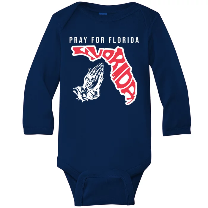 Pray For Florida Hurricane Milton Awareness Baby Long Sleeve Bodysuit