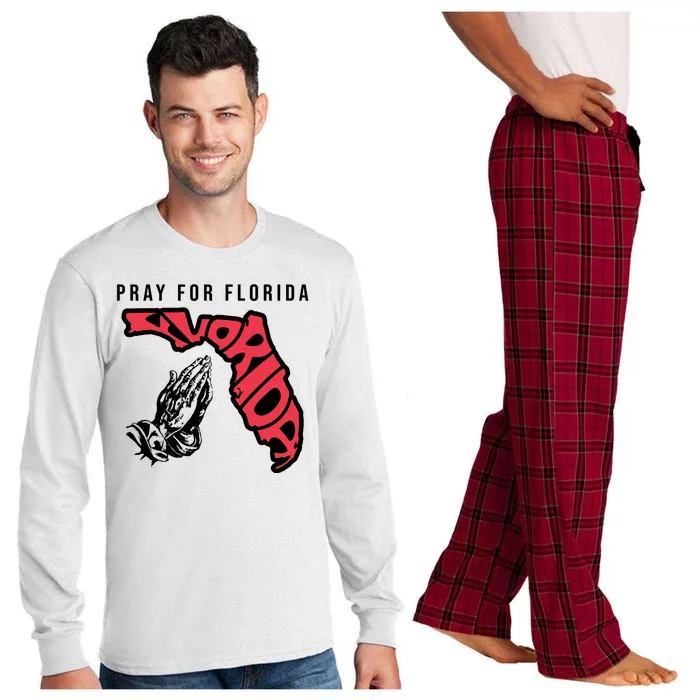 Pray For Florida Hurricane Milton Awareness Long Sleeve Pajama Set