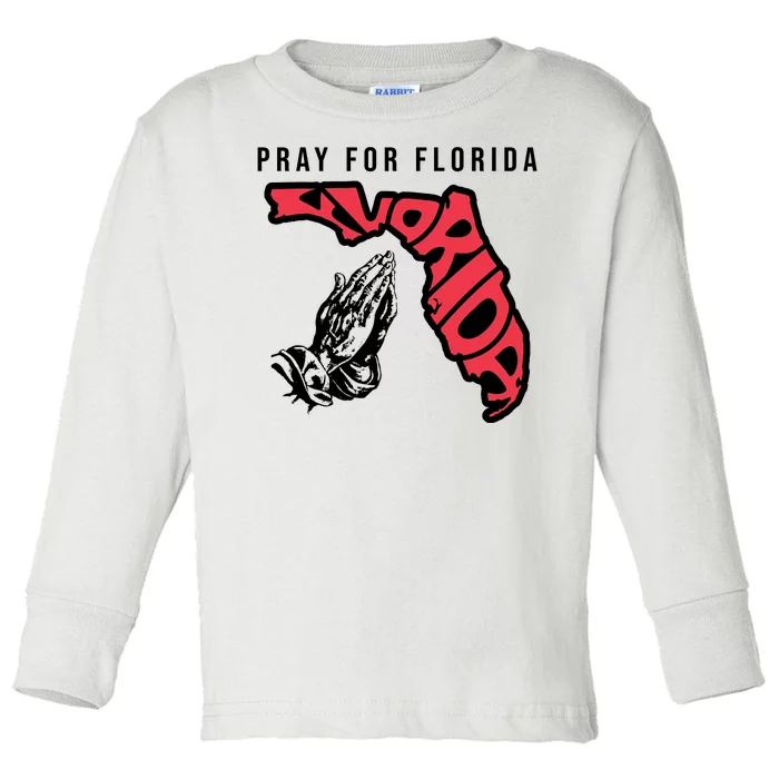 Pray For Florida Hurricane Milton Awareness Toddler Long Sleeve Shirt