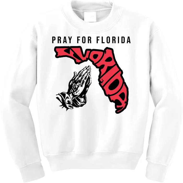 Pray For Florida Hurricane Milton Awareness Kids Sweatshirt